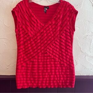 Red V-Neck Milano Top Size XL
